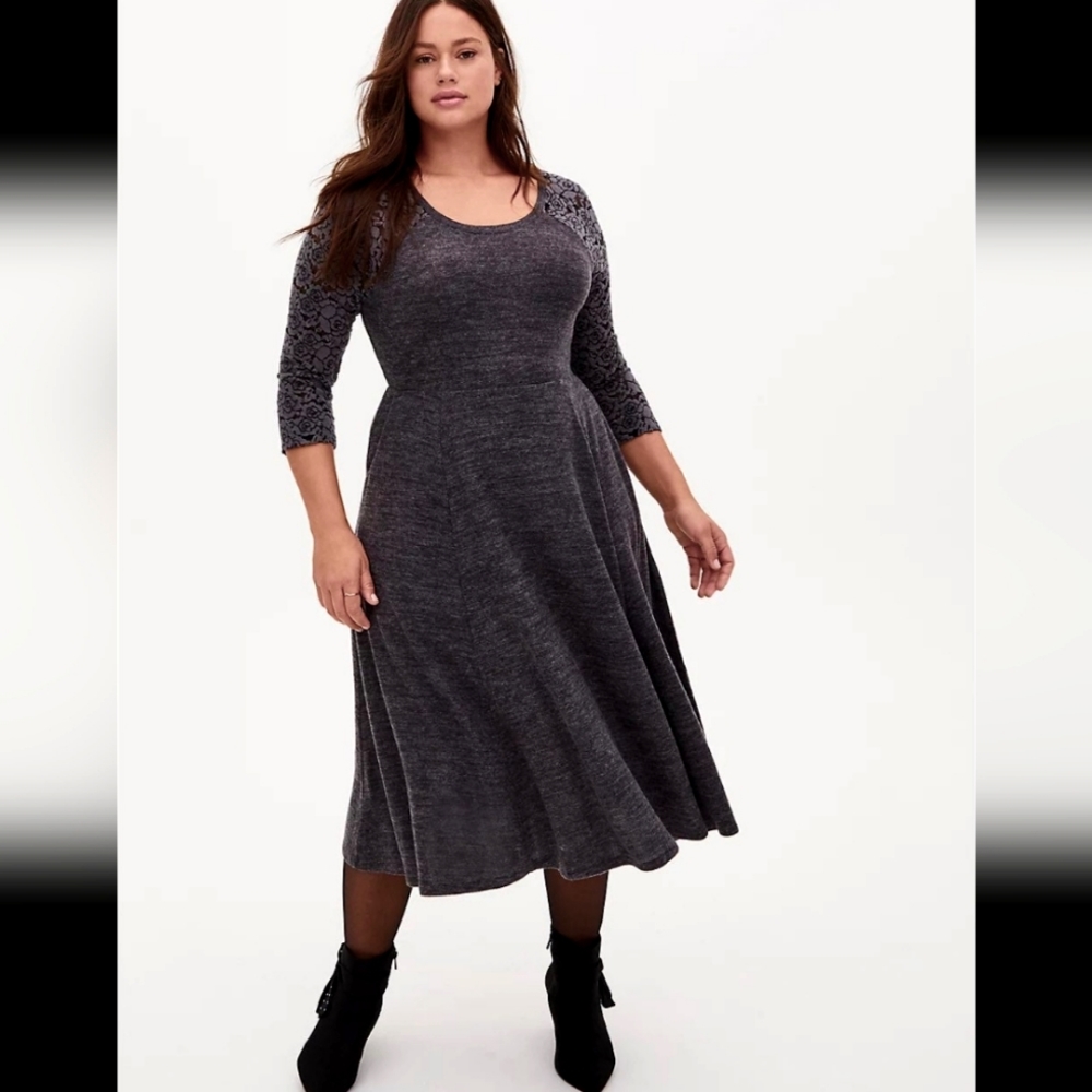 00x Torrid Lace Plush Soft Sweater dress